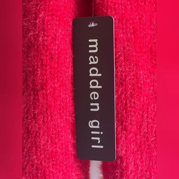 Madden Girl Red Cardigan with Heart Accents - Picture 6 of 8